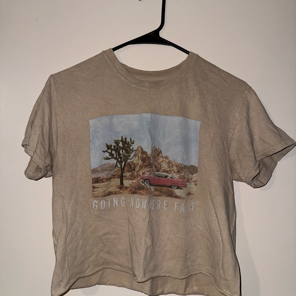Fifth Sun Tan Crop Top with Desert Print